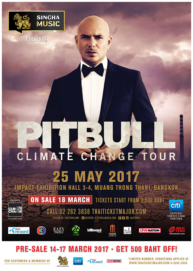 Singha Music Presents Pitbull Climate Change Tour Live in Bangkok 2017