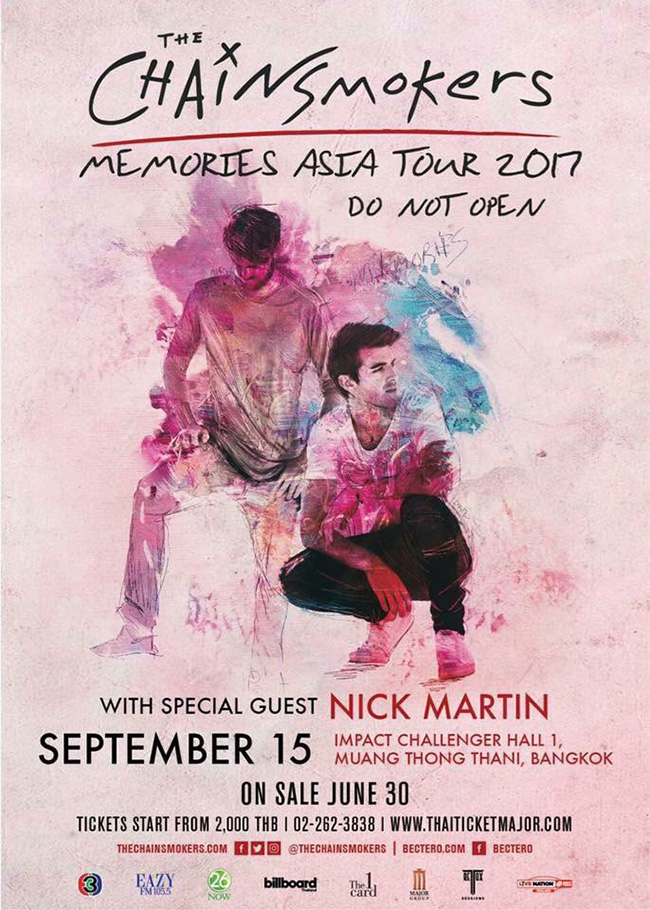 The Chainsmokers Memories Do not Open Asia Tour 2017
