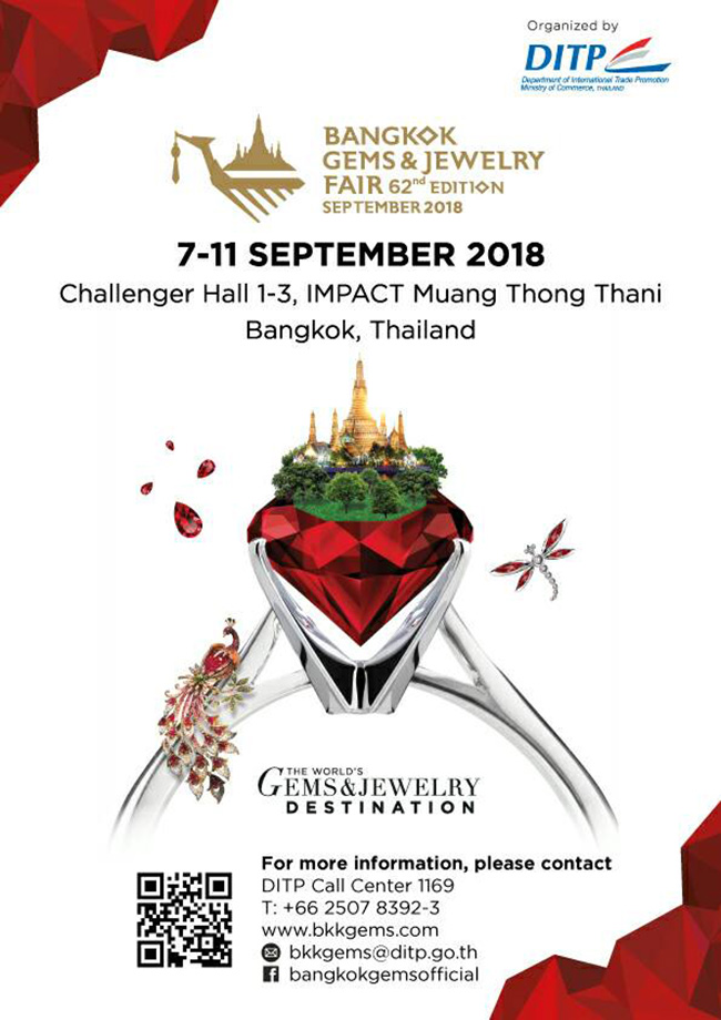 Bangkok Gems & Jewelry Fair 62nd Edition September 2018